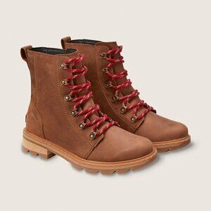 Sorel Lennox Womens Leather Lace boots size 9.5 Brown Camel Waterproof Wat
